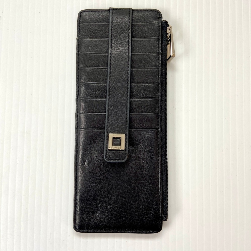 Lodis Julia Long Stacker Card‎ Holder Wallet Black Leather
